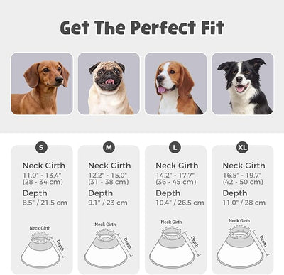 Avont Dog Cone Collar After Surgery, Alternative Adjustable Elizabeth Cone for Medium Large Dogs, Comfy Breathable Pet Recovery Collar to Stop Licking -Dark Green(S)