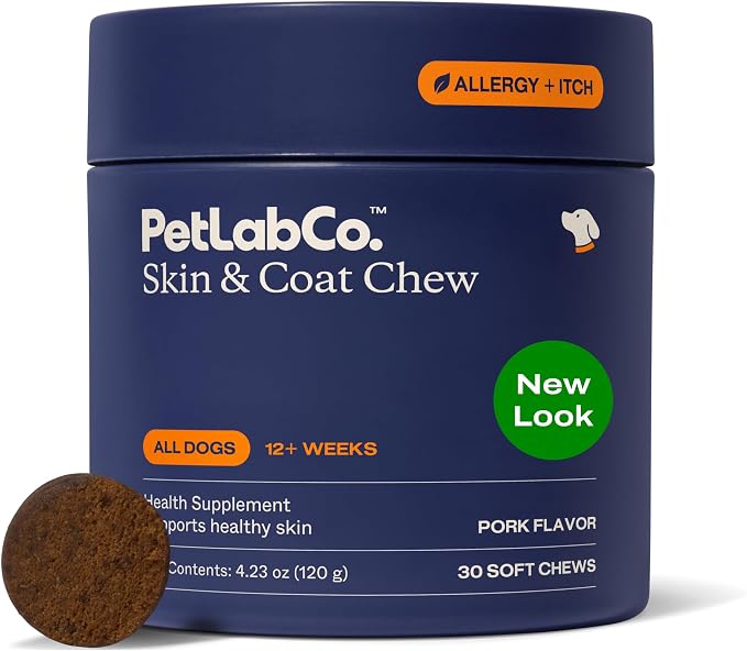 Skin & Coat Chew - Optimize Scalp and Fur Condition with a Tasty Dog Chew, Packed with Beneficial Fatty Acids, Vitamins and Apple Cider Vinegar - Packaging May Vary
