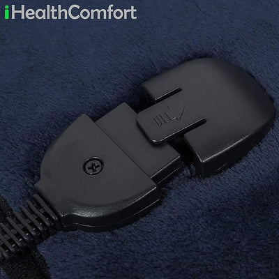 Machine Washable Electric Heated Blanket,12Volt Car Travel Blanket with Hi/M/Lo Heating 30/45/60 mins Auto-Off Timer,Warm for Truck/SUV/Van Driving(55.1"x39.4")(Navy Blue and Grey)