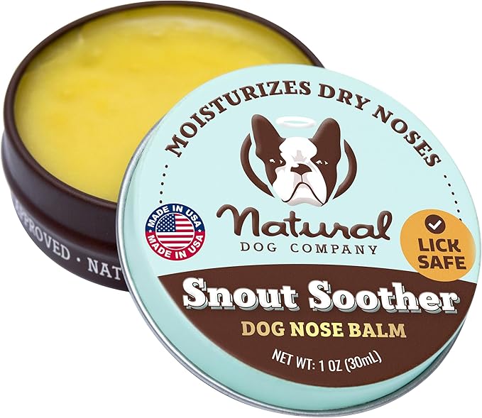 Natural Dog Company Snout Soother Dog Nose Balm – Moisturizer for Dry Crusty Noses, Summer Care for Outdoor Dogs, Hot Weather, Beach Days & Walks with Coconut Oil & Shea Butter, 1 oz Tin