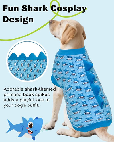 CuteBone Dinosaur Costume Dog Shirt, Stretchy Velvet T-Shirt Clothes for Large Dogs, Soft & Breathable Pet Tee Outfit Pitbull Apparel for Daily Wear, Cozy Pullover Design Big Dog Fashion COSBX04-3XL