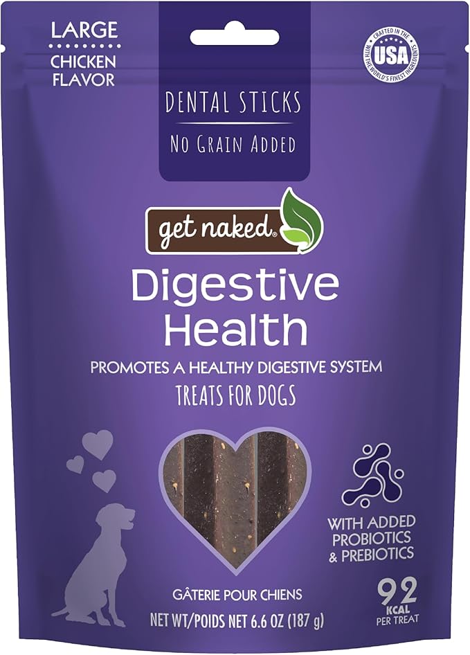 Grain Free 1 Pouch 6.6 Oz Digestive Health Dental Chew Sticks, Large