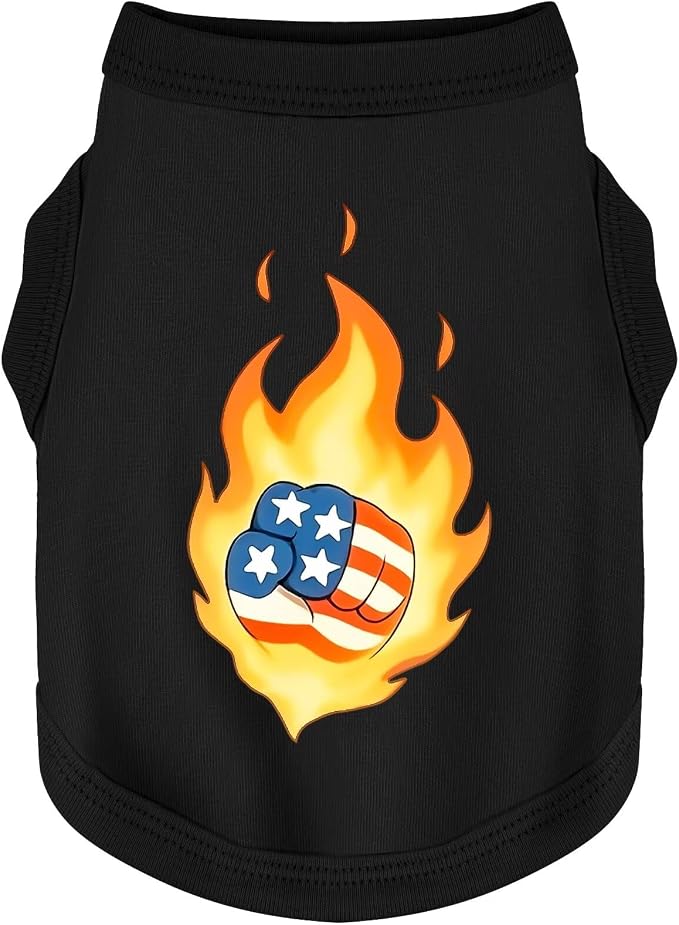 Discover Cozy Cotton Canine Wear: Soft, Lightweight, and Breathable Dog Shirt Vest, Keeping Your Furry Friend Warm and Comfy! Fist Flag XS