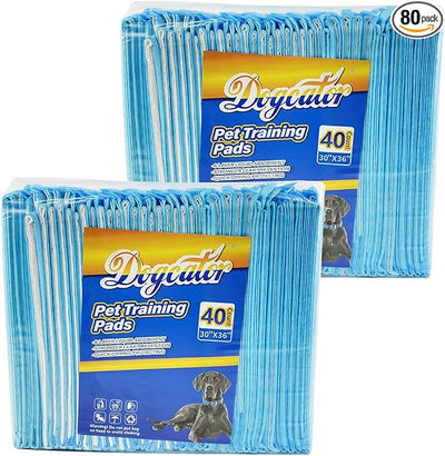 Dogcator Dog Pee Pads Extra Large 80 Count, Thicken Dog Training Pads 30"x36", Puppy Pee Sheets XL for Indoor, Outdoor Use, Heavy Absorbent Disposable Underpads, Blue
