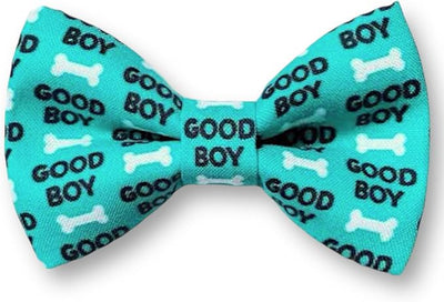 Detachable Dog Bow Tie, Slide-On Pet Bowtie for Collars, Stylish Durable Dog Lover Accessory Small, Medium & Large Dogs (Good Boy, X-Large (5.5in Wide))