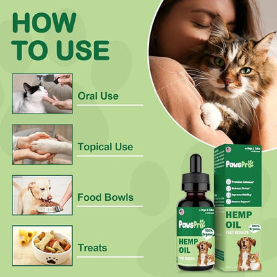 Hemp Oil for Dogs and Cats - Helps Pets with Anxiety, Stress, Sleep - Calming Drops for Pet - Support Hip and Joint Health - Fast Results (2 Pack)