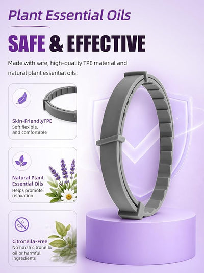 Calming Collar for Dogs 4 Pack, Adjustable Dog Calming Collar for Barking, 60-Day Waterproof Pheromone Collars for Dog for Separation Anxiety, Bad Behavior & Stress Support (Grey, Large)