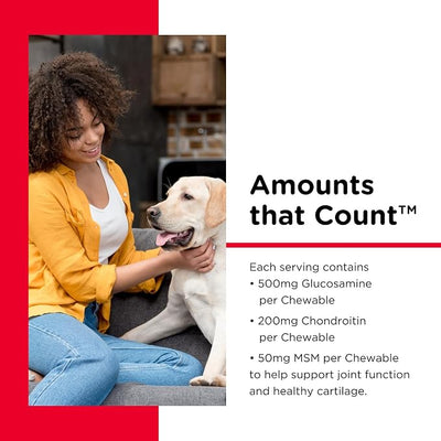 Nutri-Vet Extra Strength Hip & Joint Supplement for Dogs, Puppy Supplements, Dog Joint Supplement, Contains 500mg of Glucosamine, 200mg of Chondroitin, 50mg of MSM, Puppy Essentials, 120 Tablets