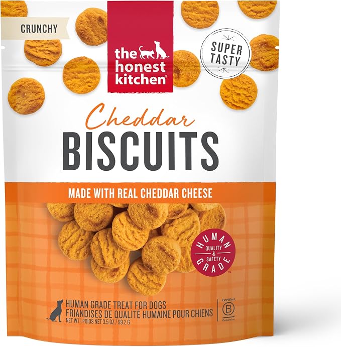 Human Grade Dog Treats Cheddar Biscuits, 3.5 oz Pouch