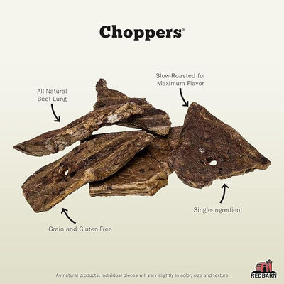 Redbarn Pet Products Natural Choppers Beef Lung Chew Treats for Dogs - Premium Made in USA Rawhide-Free Single Ingredient High Protein Low Fat - 9 oz Bag (Pack of 2)