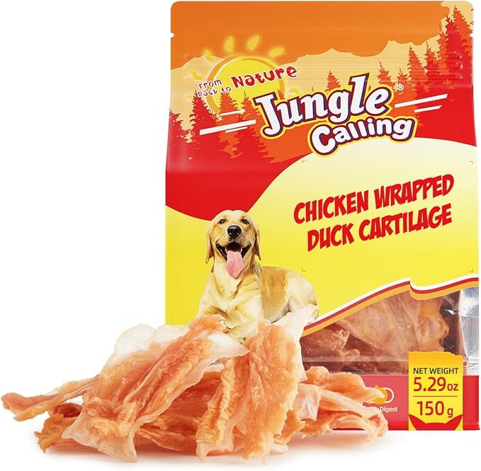 21 Count Dog Treats, Chicken Wrapped Bones, Rawhide Free Chews Made with Real Meat and Duck Cartilage, Jerky Dogs Treats Chewy Snacks