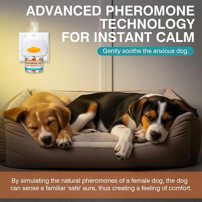 Dog Calming Pheromones Diffuser to Calm Pet 5 in 1 Advanced Kit Appeasing Pheromone Diffuser for Anxiety Relief (2 Plug in+3 Pack 48ml Refill) Reduce Aggression Fighting Barking Stress (Ocean)