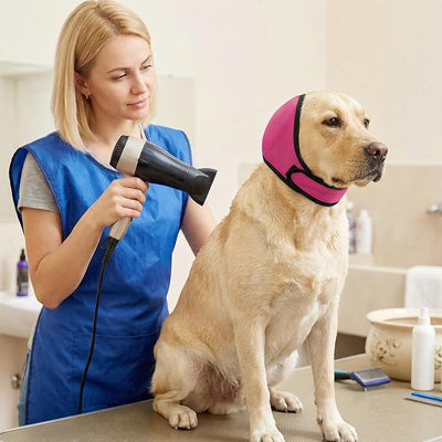 Dog Ear Covers for Bath,Swimming & Grooming Water Resistant Dogs Shower Cap Reusable Dog Ear Protection for Noise, Blow Drying Adjustable Ear Wraps for Aural Hematoma Prevention, Fireworks,Vet Visits