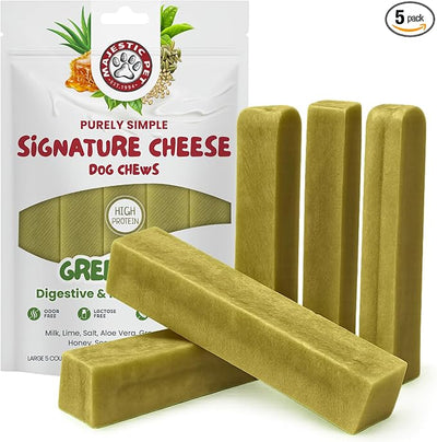 Majestic Pet Himalayan All-Natural Cheese Dog Chews - Long Lasting Dental Chew for Dogs - Healthy Pet Treats with Beneficial Ingredients (Digestive & Immune Support, Large, 5 Pack)