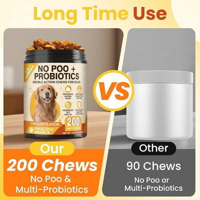 Natural Soft Treats Deterrent Eat Poop-Digestive Enzymes with Prebiotics Support Gut Health-Chicken