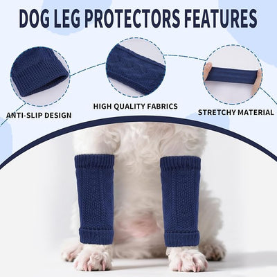 ROZKITCH 4 PCS Dog Elbow Pads, Lick Sleeve for Rear Leg, Dog Sleeves for Wounds Front Legs, Prevent Pet from Licking Sutures