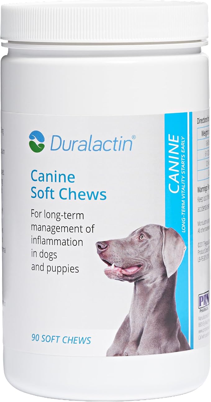 Duralactin Canine Soft Chews - Joint Health Supplement for Dogs & Puppies - Supplement with Dried Milk Protein - 90 Count