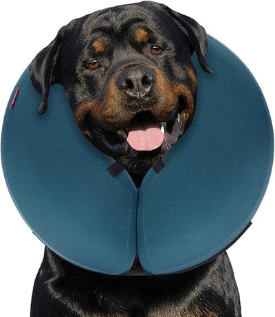 MIDOG Inflatable Dog Cone, Soft Donut Recovery Collar Alternative After Surgery to Help Prevent Licking, Comfy E Collar with Neck Pillow Design, Blue, XL