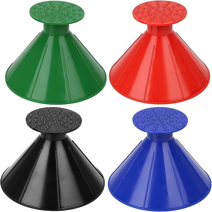4 Pack Magical Ice Scraper, Round Snow Scraper for Car Windshield, Magic Funnel Snow Removal Tool, 2 in 1 Snow Removal Shovel Tools with 4 Ice Breakers