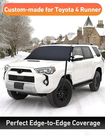 EcoNour Car Snow Cover Compatible for Toyota 4Runner | Windshield Cover for Ice and Snow with S-Hook Straps | Heavy-Duty 600D Oxford Winter Car Cover, Waterproof & Anti-Slip