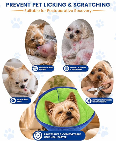 Dog Recovery Collar for Dogs After Surgery – Soft Breathable Dog Cone Collar, Lightweight Elizabethan Collar Alternative for Wound Healing, Anti Licking, Comfortable Sleep & Daily Eating,S