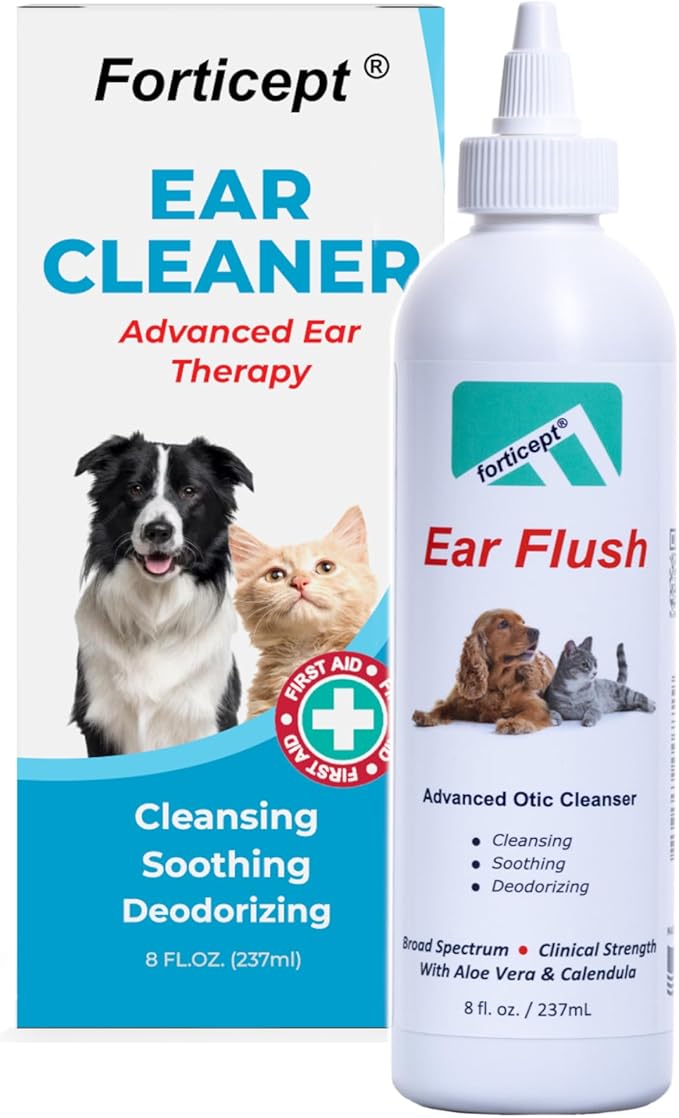 Dog Ear Infection Treatment, Dog Ear Cleaner, Itch Relief Cat and Dog Ear Wash Flush 8 oz