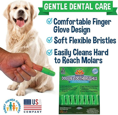 Bodhi Dog Finger Toothbrush for Dogs & Cats - Puppy Toothbrush with Soft Flexible Silicone Bristles, Gentle for Sensitive Gums, Promotes Healthy Teeth & Gums, Easy Teeth Cleaning Tool (8 Count)