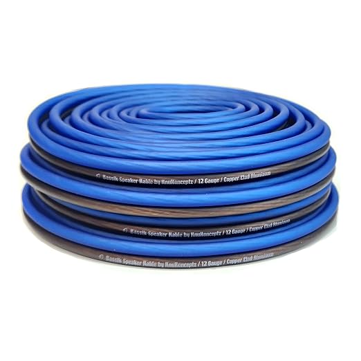 Bassik 12 Gauge AWG Speaker Wire Cable with Soft Touch Ultra Flex PVC for Home Theater Speakers and Car Audio - Blue/Black 250 Feet