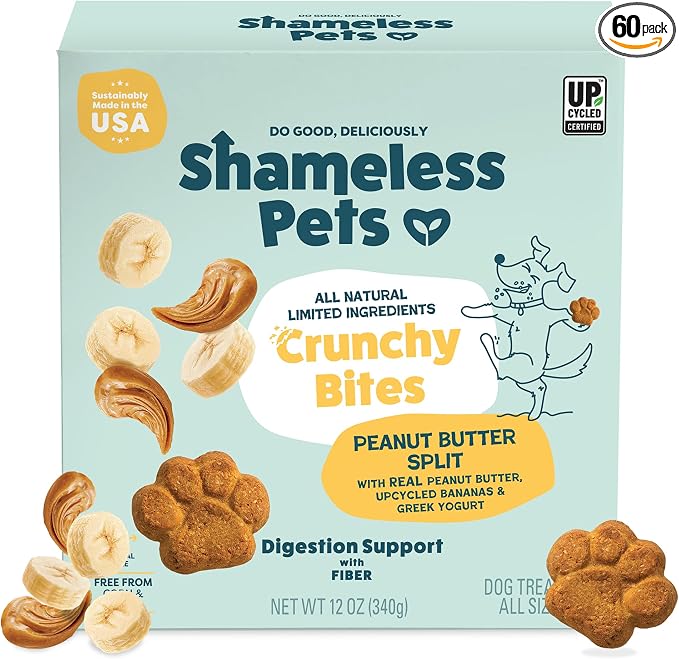 Crunchy Dog Treats - Peanut Butter Split, 12oz - Healthy Dog Biscuits & Cookies Treats for Medium, and Large Dogs - Made in The USA - Free from Corn & Soy