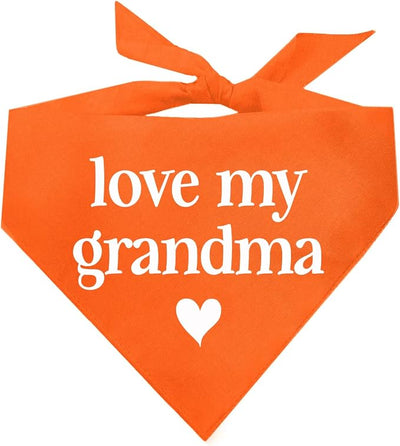 Love My Grandma Mother's Day, Valentine's Day Dog Bandana (Orange, OS 399)