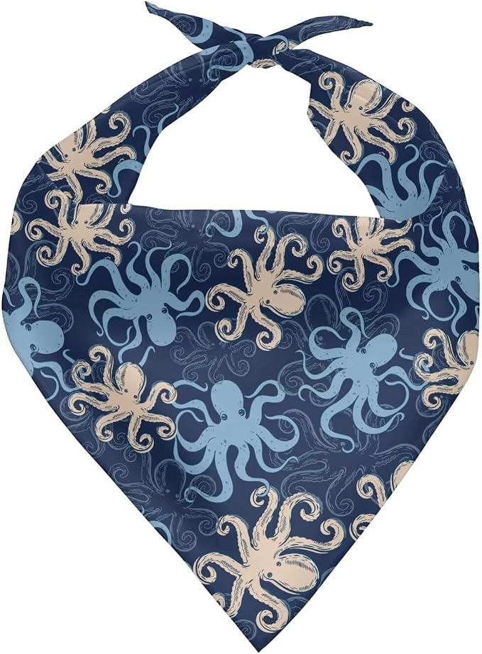 KEIAHUAN Dog Bandanas Cartoon Marine Animals Dog Scarf Adjustable Puppy Scarf Triangle Bibs Holiday Pet Costume for Small Medium Pet Dogs