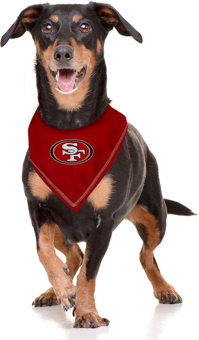 Pets First NFL San Francisco 49ERS Tie Bandana, Large/X-Large. Dog Cat Scarf Bib for Pet. Ultimate Game-Day Party Bandana (SAN-3550-L-XL)
