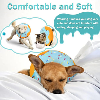 Recovery Donut Collar for Dogs & Cat,Inflatable Dog Cone Collar Alternative After Surgery,Soft Cone for Large Medium Small Dog,Adjustable Pet Neck Donut(Blue,Large)