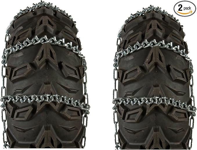 Suitable for ATV/UTV | Snow Tire Chains [Size C, Heavy-Duty, Anti-Slip] Compatible with 2010-2024 Models | Fits Tire Sizes 25x10-12 & 26x10-12,26x9-12 | Sold in Pairs