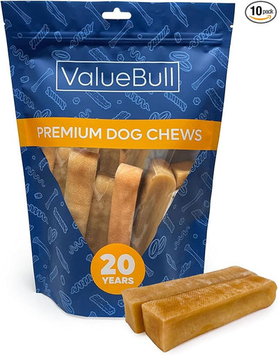 ValueBull Himalayan Yak Cheese Dog Chews, Extra Large, 10 ct - Long Lasting for Aggressive Chewers, All Natural, Healthy & Safe, Low Odor Nepal Yak Milk Chews