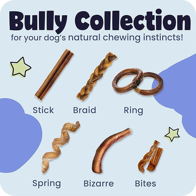 Pawstruck 100% Natural 5-in Braided Bully Sticks 1 lb Bag - Long Lasting Rawhide Free Single Ingredient Dog Chews for Aggressive Chewers with Premium Beef Pizzle and Dental Health Benefits