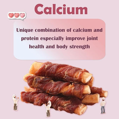 Dog Treats, Duck Wrapped Beef Cartilage Dog Chews, Long Lasting Grain Free Rawhide Free Natural Dental Dog Bones, Teeth Cleaning Training Treats for Small Medium Large Dogs Healthy Pet Snacks