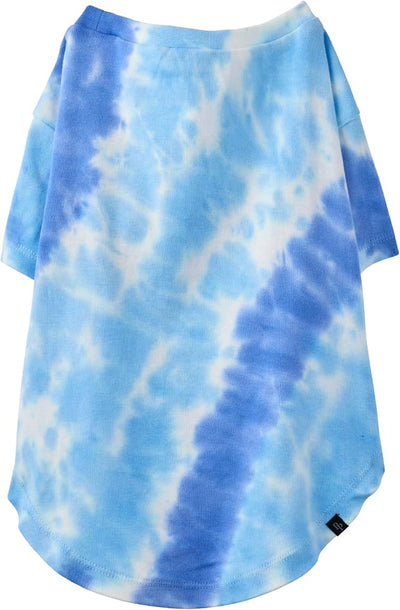 Pet Passion Toby II - The Perfect Tee, 3 Pack Short Sleeve Pet T-Shirt 100% Organic Cotton Tees Clothes for Small, Medium, Large Dogs, Blue Tie Dye, X-Small (5-12 lbs)