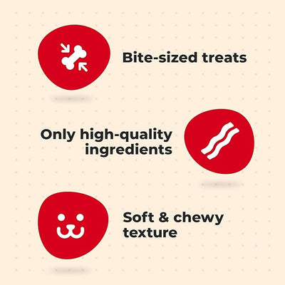 Milk-Bone Peanut Buttery Bites, Soft Dog Treats with Jif Peanut Butter & Real Bacon, 4.5 Oz. Bags