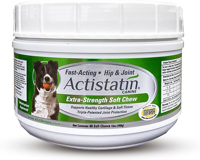 Canine Large Dog Soft Chews, 60ct – Patented Extra-Strength Joint, Cartilage, Soft Tissue Supplement: Glucosamine, Chondroitin, Manganese, MSM, L-Carnitine – High Absorption, Fast Results