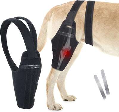 Dog Knee Brace–Adjustable Support Brace for Torn Acl Hind Legs with 2 Stabilizer Support to Reduces Pain, Ligament Injuries & Luxating Patella for Small Medium Large Dogs (Left Leg, S)