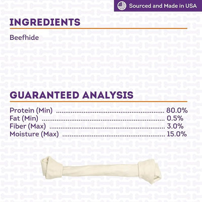 USA Beefhide Bones 15-17" Dog Chew Treats - Natural Flavor, 1 Count/2 Pack