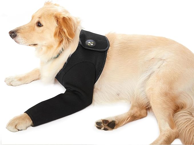 Coodeo Dog Recovery Suit, Cone Collar Alternative, Abrasion Resistant Dog Recovery Sleeve, Washable 2.5mm Thick and Waterproof, Pet Wounds Prevent Licking, Bite, Keep Dry (Black, S)