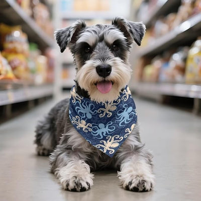 KEIAHUAN Dog Bandanas Cartoon Marine Animals Dog Scarf Adjustable Puppy Scarf Triangle Bibs Holiday Pet Costume for Small Medium Pet Dogs
