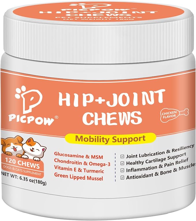 Chewable Bone Health for Dogs & Cats Promotes Tissue Repair, Supports Bones& Muscles, Digestive, Skin, Coat and Improved Nutrient Absorption, 120 Soft Chews.