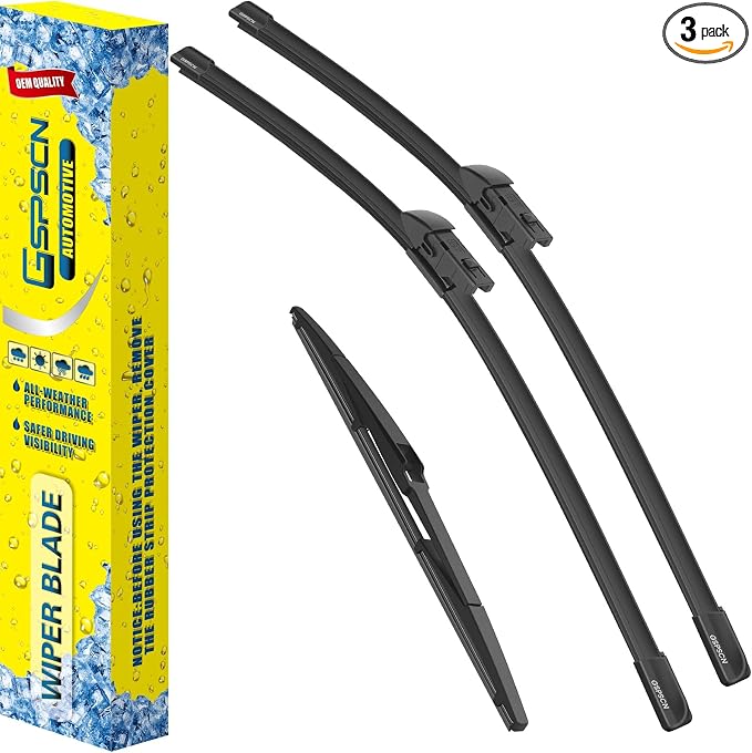 GSPSCN 3 Wipers For Mazda CX-5 CX-9 CX5 CX9 2023 2022 2021 2020 2019 2018 2017，Original Equipment Windshield Wiper Blades Set 24"+18"+14" (Set of 3)