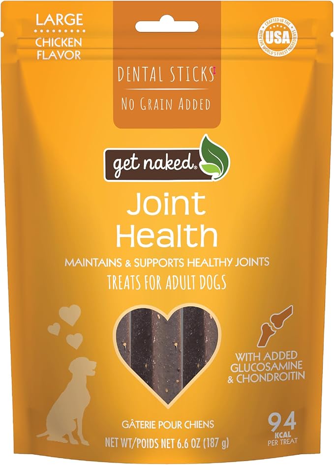 Grain Free 1 Pouch 6.6 Oz Joint Health Dental Chew Sticks, Large