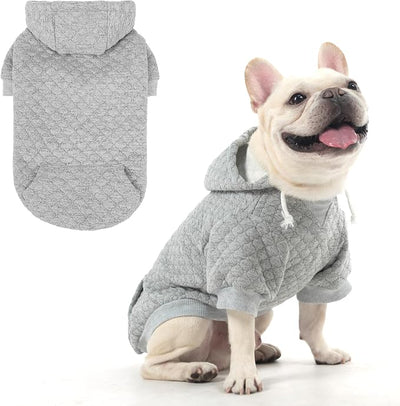 KOOLTAIL Dog Hoodie for Small Medium Large Dogs, Ultra-Warm & Soft Winter Fall Fleece Dog Hooded Sweatshirt Clothes Sweater, Lightweight Pullover Coat for Boy Girl Bulldog Pitbull Puppy Cats,Gray M