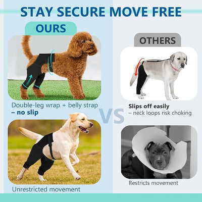 Dog Rear Leg Sleeve to Stop Licking, Breathable Anti-Slip Recovery Sleeve Pants for Wound Protection After ACL/TPLO Surgery, Hot Spots, Lick Granulomas–Cone Alternative for Leg Healing,XL