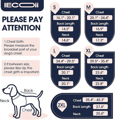 IECOii Dog Anxiety Vest for Small Dogs, Pressure Wrap, Dark Gray, Size S | Dual-Pressure Design Helps Dogs Feel Secure During Fireworks, Thunderstorms, Travel and Other Stressful Situations